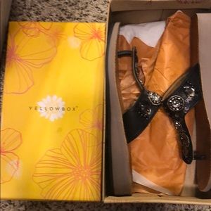 Yellow Box flip flops